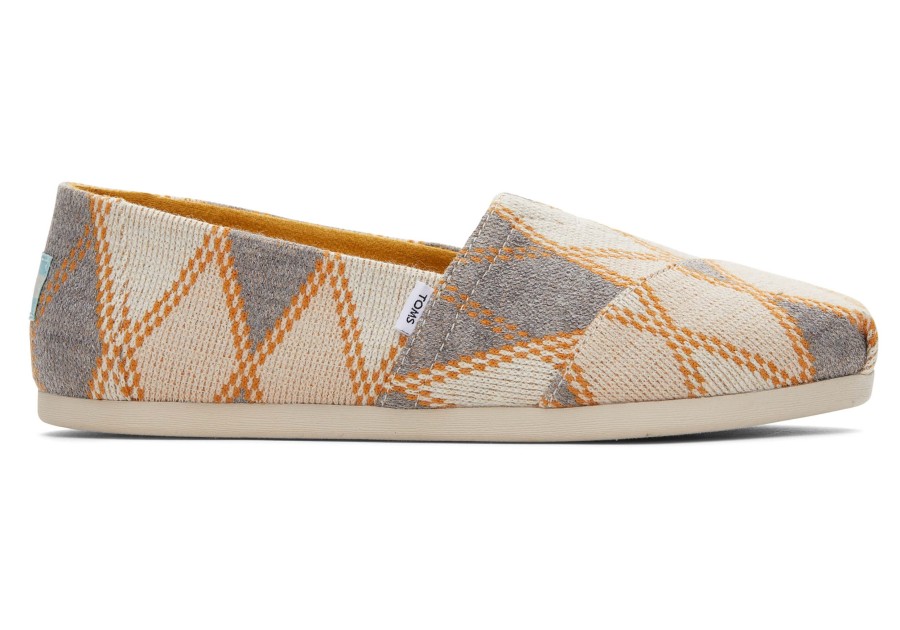 TOMS Alpargatas | Alpargata Grey Argyle Knit Argyle Shadow