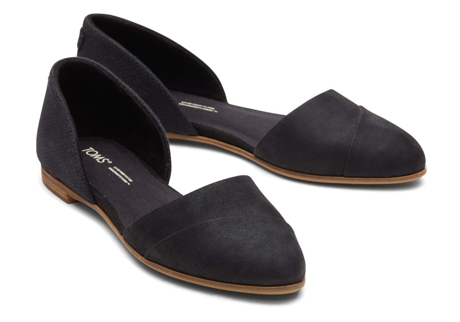 TOMS Flats | Jutti D'Orsay Flat Black Leather