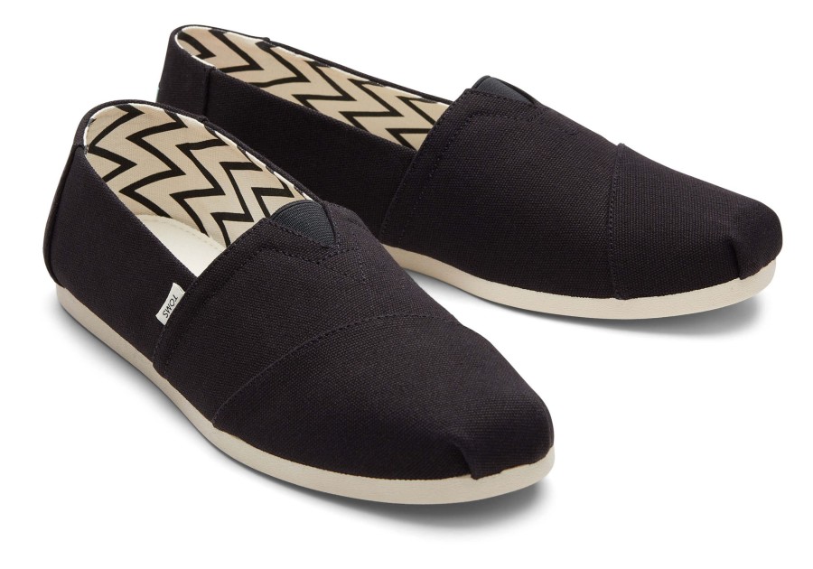 TOMS Slip Ons | Alpargata Recycled Cotton Canvas Black