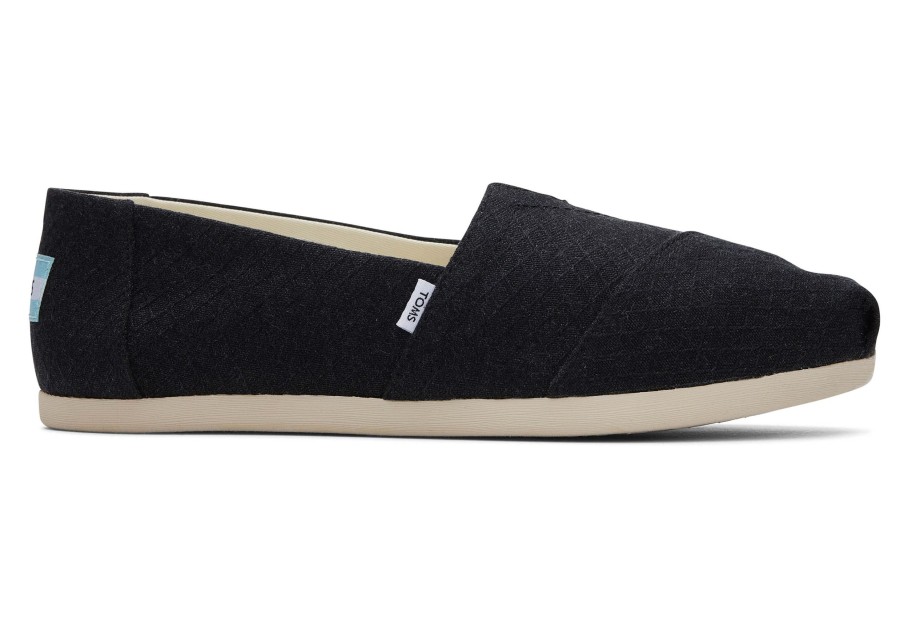 TOMS Slip Ons | Alpargata Texture Black Diamond