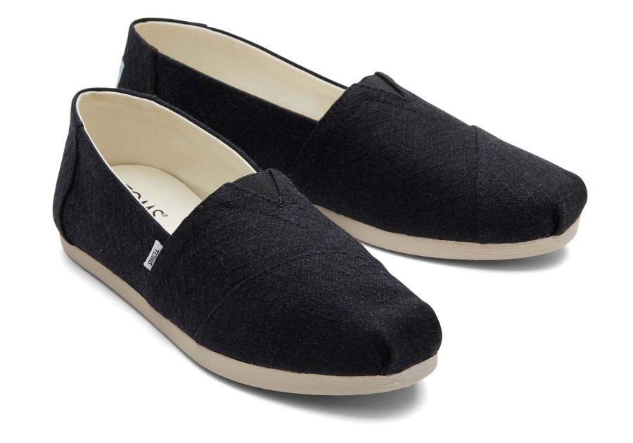 TOMS Slip Ons | Alpargata Texture Black Diamond