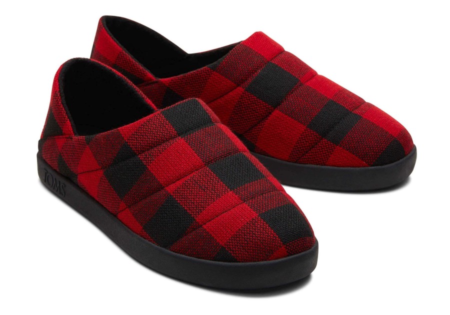 TOMS Slippers | Ezra Fleece Convertible Slipper|Ezra Fleece Convertible Slipper Red Buffalo Plaid