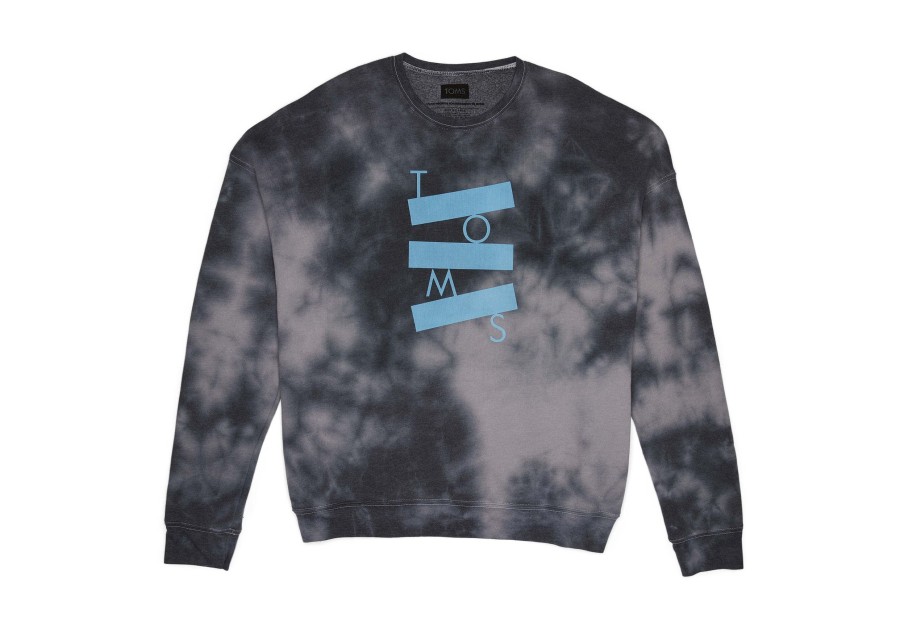 TOMS Sweatshirts | Toms Tie-Dye Fleece Crewneck Sweatshirt Grey Black Dye