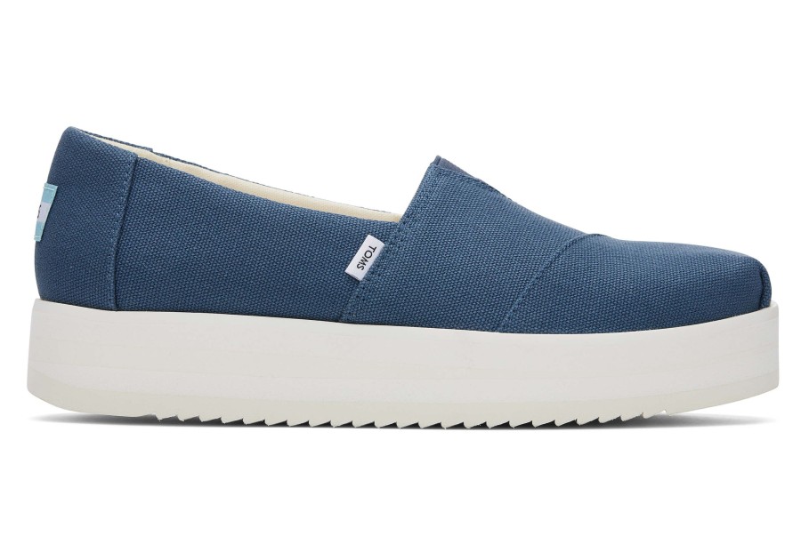 TOMS Slip Ons | Alpargata Blue Midform Espadrille|Alpargata Blue Midform Espadrille Majolica Blue