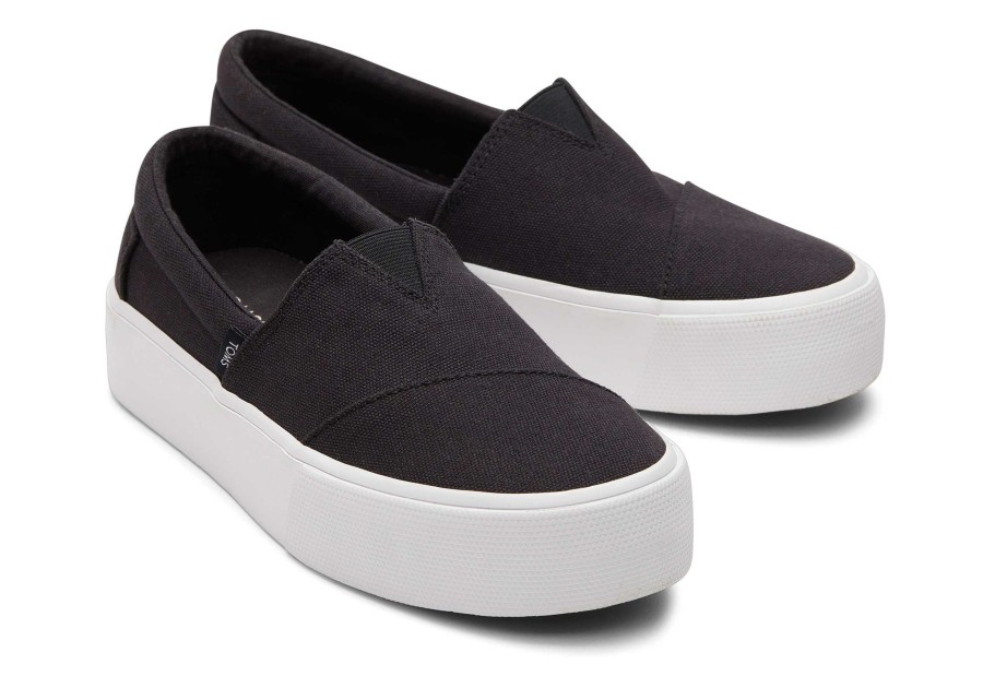 TOMS Sneakers | Fenix Platform Slip On Sneaker Black Canvas