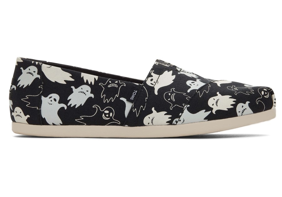 TOMS Slip Ons | Alpargata Glow In The Dark Ghosts Black Glow