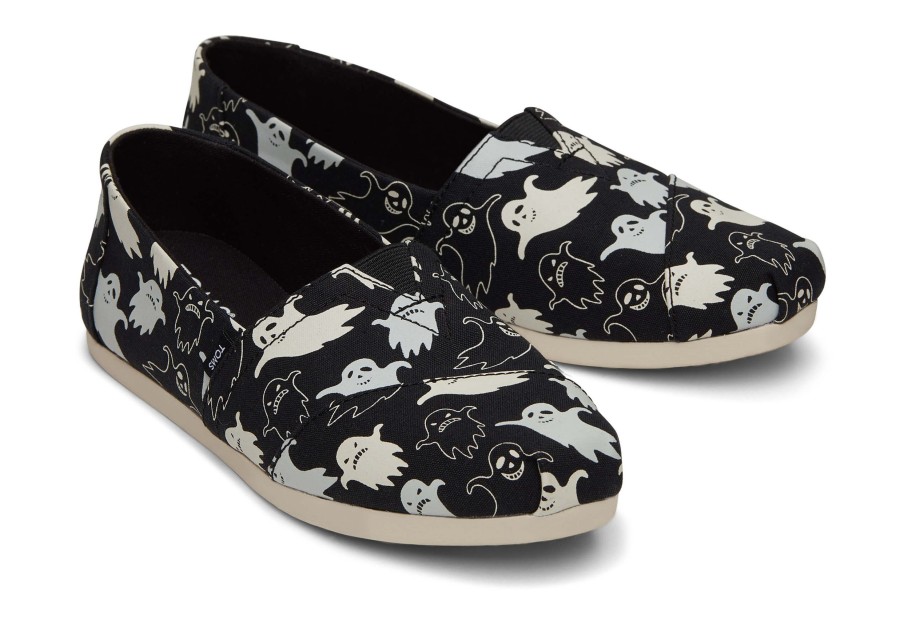 TOMS Slip Ons | Alpargata Glow In The Dark Ghosts Black Glow