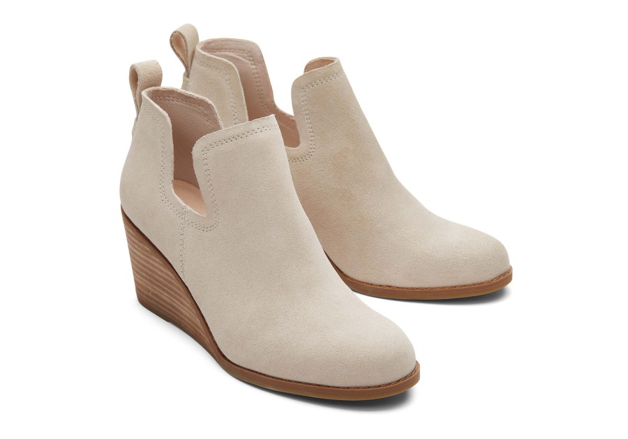 TOMS Dress Casual | Kallie Suede Wedge Boot|Kallie Suede Wedge Boot Beige